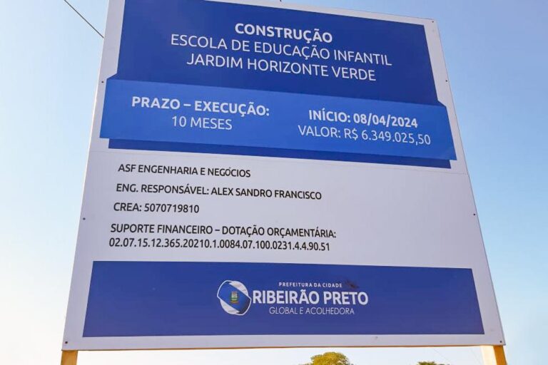 Prefeitura de Ribeirão Preto constrói creche de R$ 6.349.025,50 e pretende entregar 25 escolas